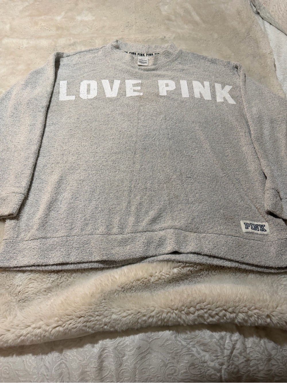 PINK Love Gray Sweatshirt Like New
